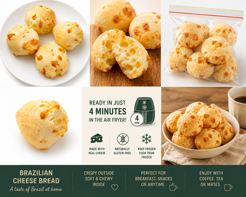 Brazilian Cheese Bread – Frozen Pão de Queijo - Pack of 10 units